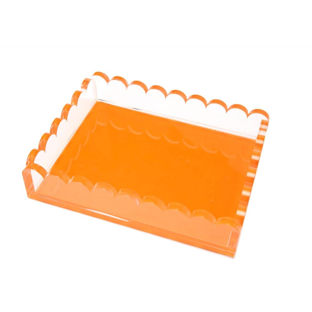 NEW TARA WILSON DESIGNS acrylic scallop tray in orange